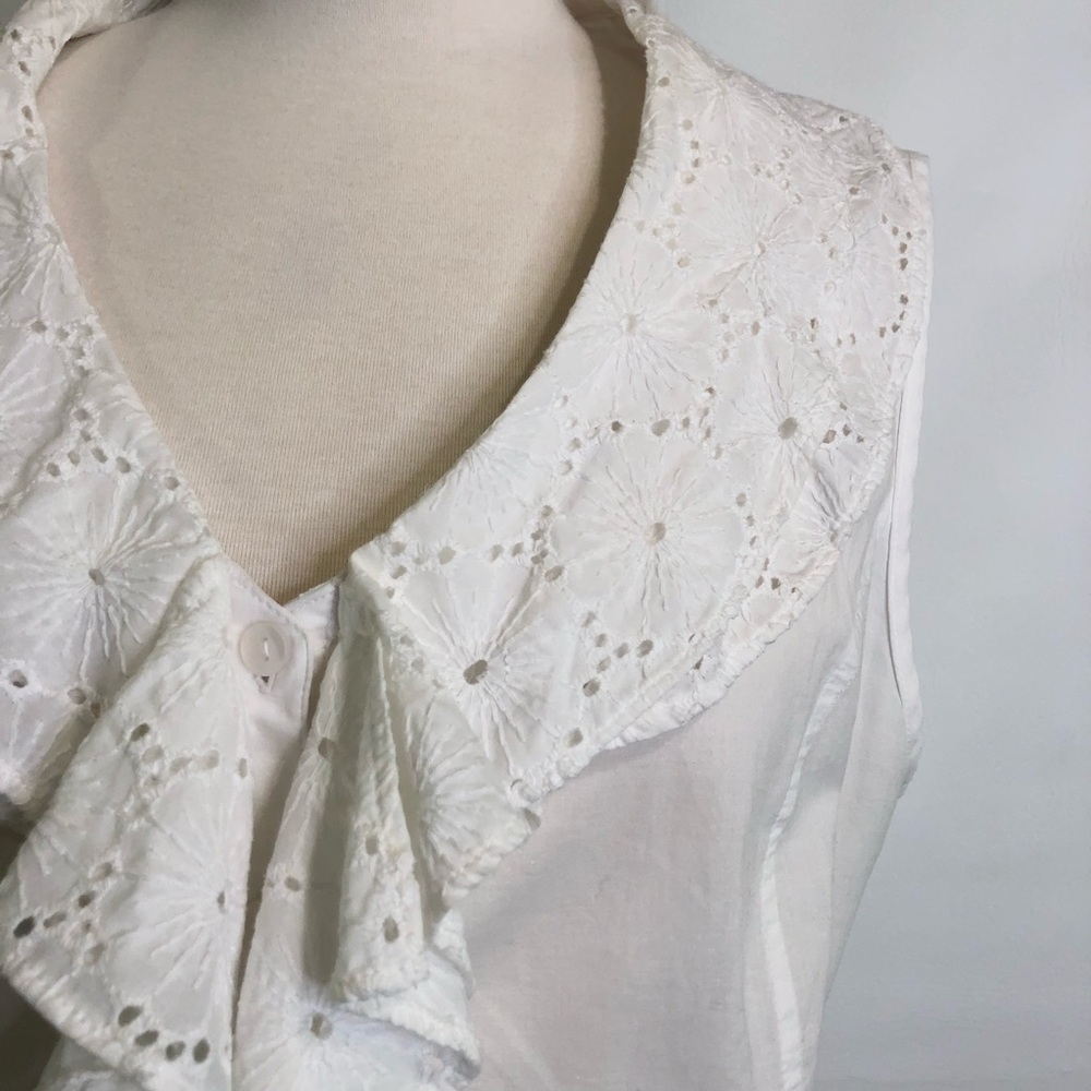 Jones New York XL sleeveless ruffle shirt EUC - Picture 6 of 8